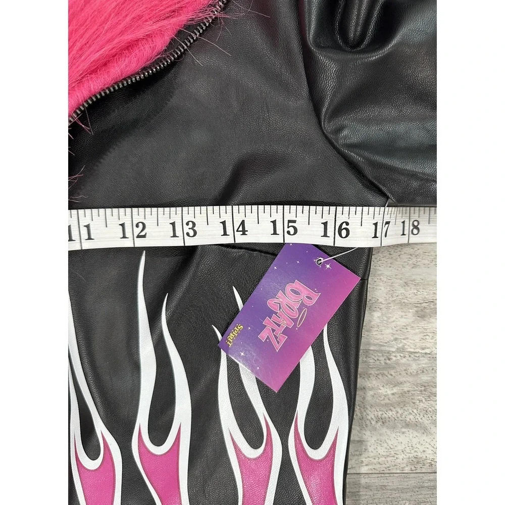 BRATZ Jacket Spirit Halloween (Rare) Faux Fur Faux Leather Pink Juniors Size S